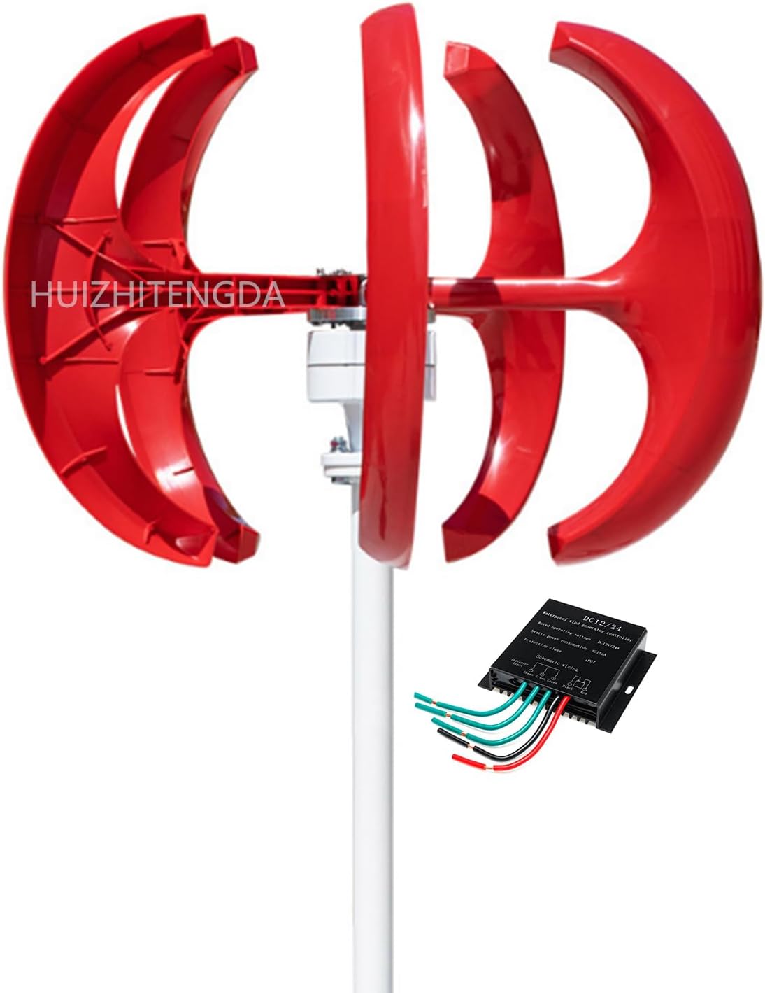 5000W 5 Blades Vertical Wind Turbine Generator Kit, 12V 24V 48V High Efficient Free Energy Wind Turbine Generator Suitable for Courtyard Lighting