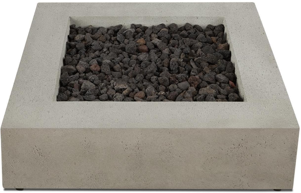 BBQGuys Signature La Valle 42-Inch Square Propane Fire Table - Flint - 1592LP-FLNT