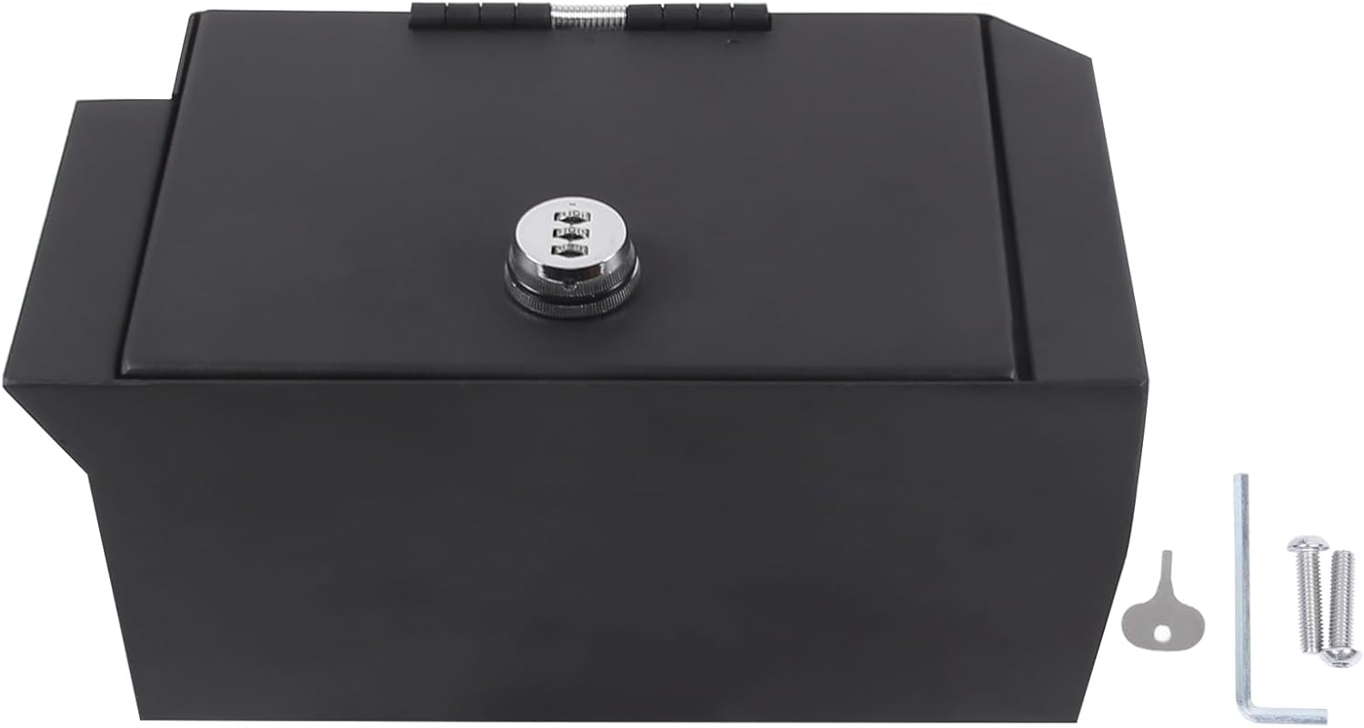 Car Center Console Lock Safe Box Armrest Storage Compatible with Toyota Tundra 2022-2026, Center Console Lock Box Armrest Security Organizer Tray Vault with 3 Digit Combo Password Insert Accessories