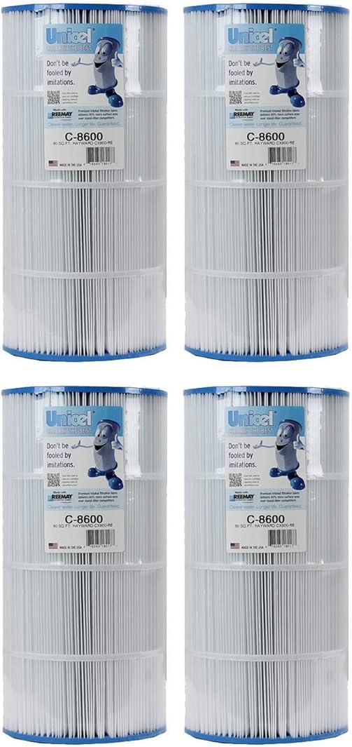 Unicel C-8600 75 Square Foot Media Replacement Pool Hot Tub Spa Filter Cartridge with 153 Pleats (4 Pack)