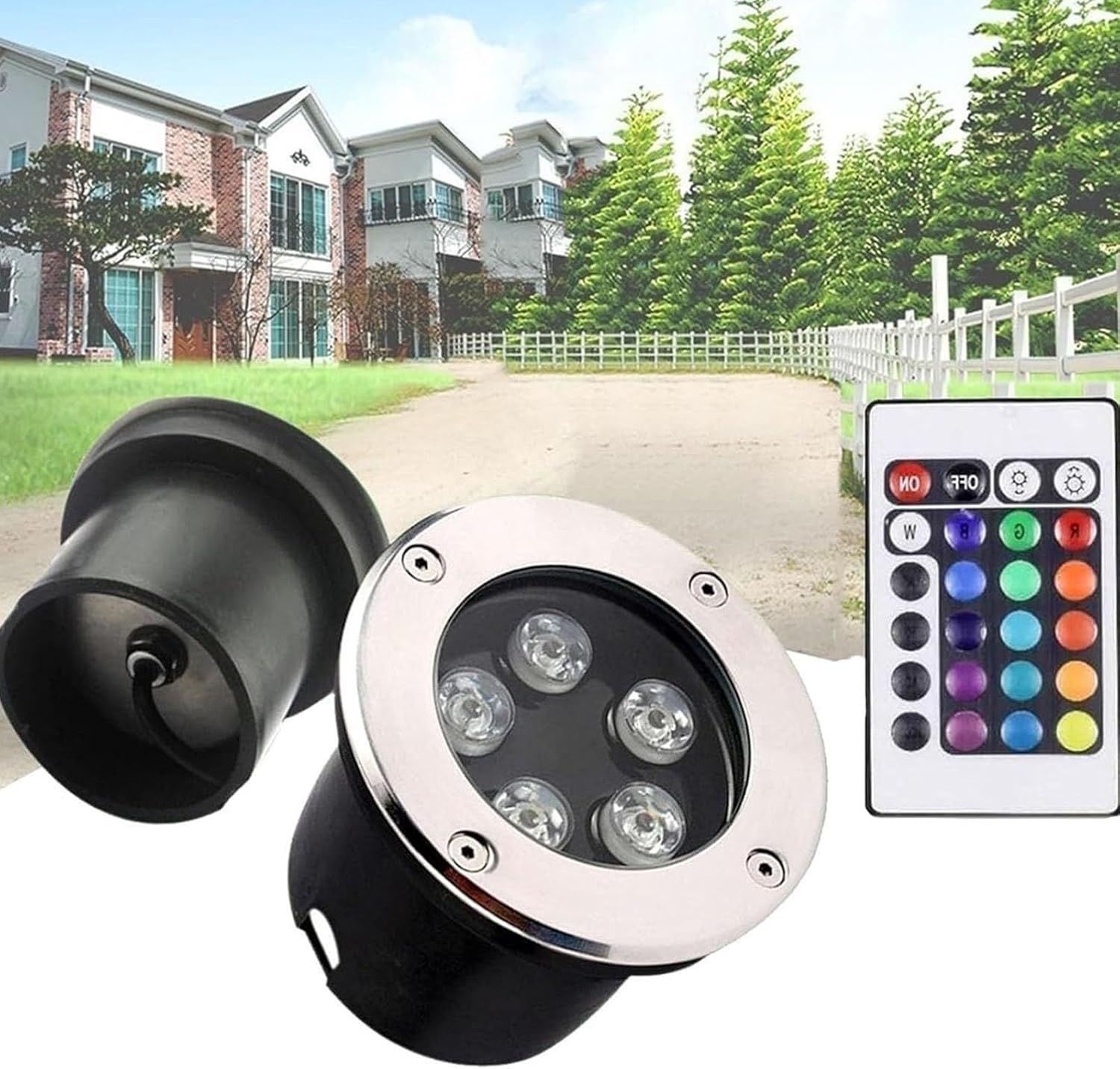 Submersible LED Light - Pond Spotlight, RGB Outdoor Recessed Spotlight, IP68 Waterproof LED Pool Lighting, for Pond, Fountain, Patio, Lawn Landscape Lighting(36w,Rgb-24V)