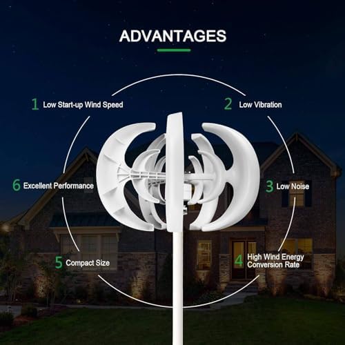 Silent Vertical Wind Turbine Generator 400W-1200W - 12V/24V Magnetic Levitation with MPPT Controller for Eco-Friendly Home & Street Lighting Solutions