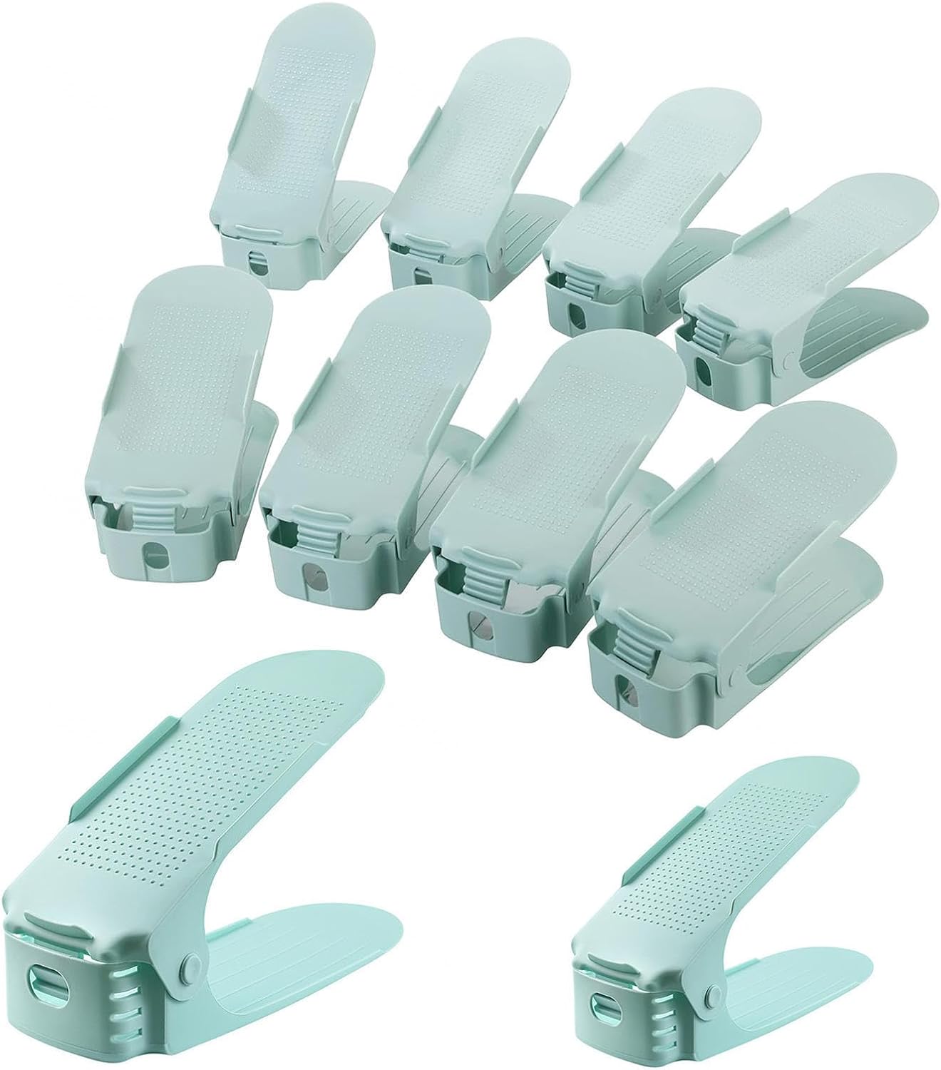 Shoe Stacker, Adjustable Shoe Slotz, Double Deck Shoe Stackers for a Pair of Shoes for Freestanding Stacking Shoe Holder,Green-30