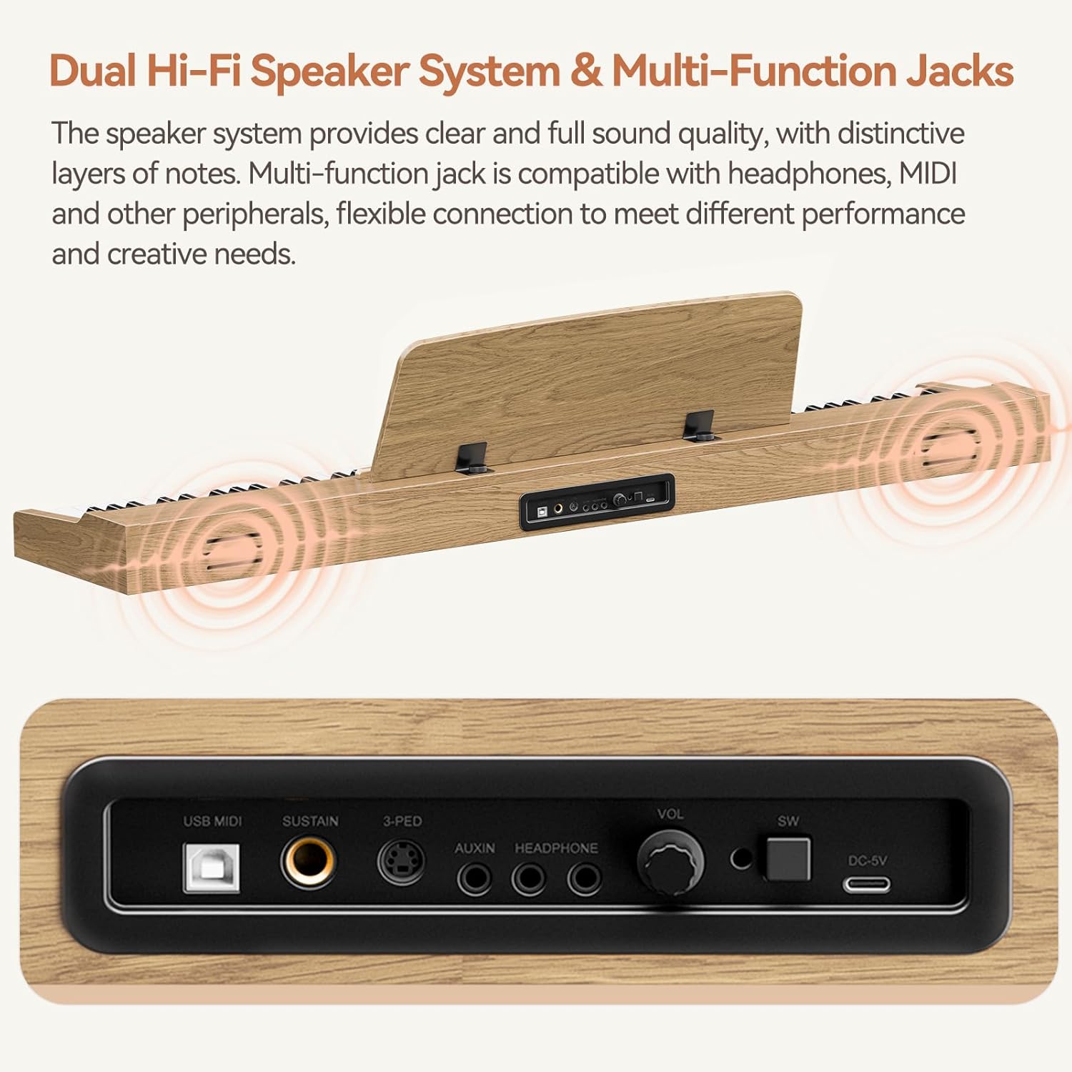 Rhymo 88-Key Digital Piano with Stand, Semi-Weighted Keyboard, Bluetooth Audio/MIDI, Dual Player Mode, 20W Speakers, Microphone Input, Triple Pedal for Beginners to Professional