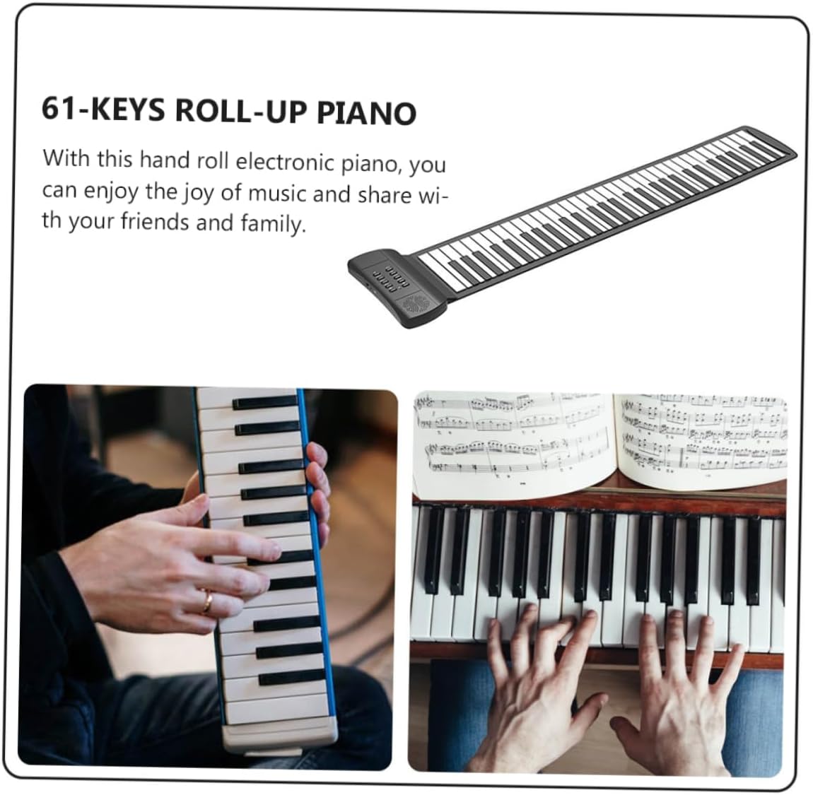 TOYANDONA Portable Key Hand Roll Piano Flexible Design High-fidelity Sound for Beginners Travel-friendly Electronic Keyboard for Music Practice and Learning