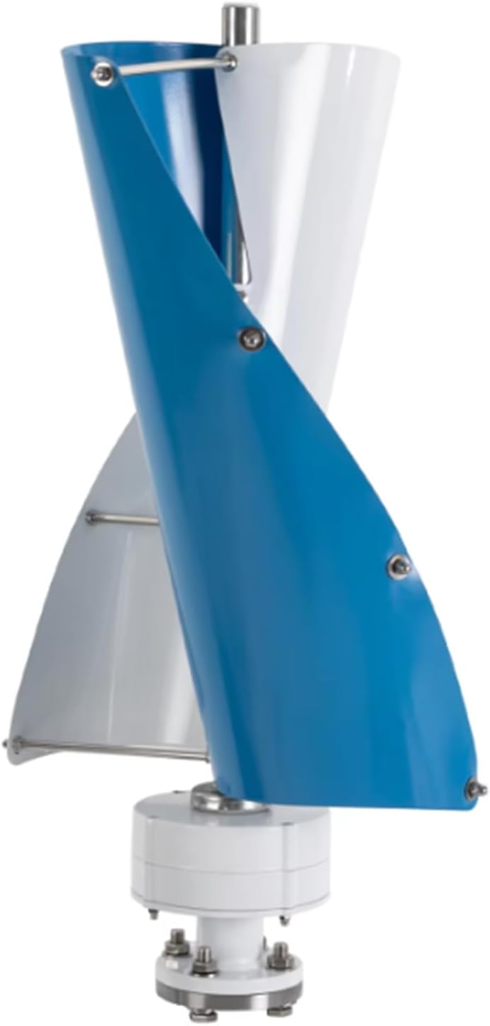 1200W 12V 24V 48V Low-Noise Wind Turbine Generator Kit W/Controller 2 Blade Blue Spiral Wind Generator Kit for Home, Boats, Gazebos,48v