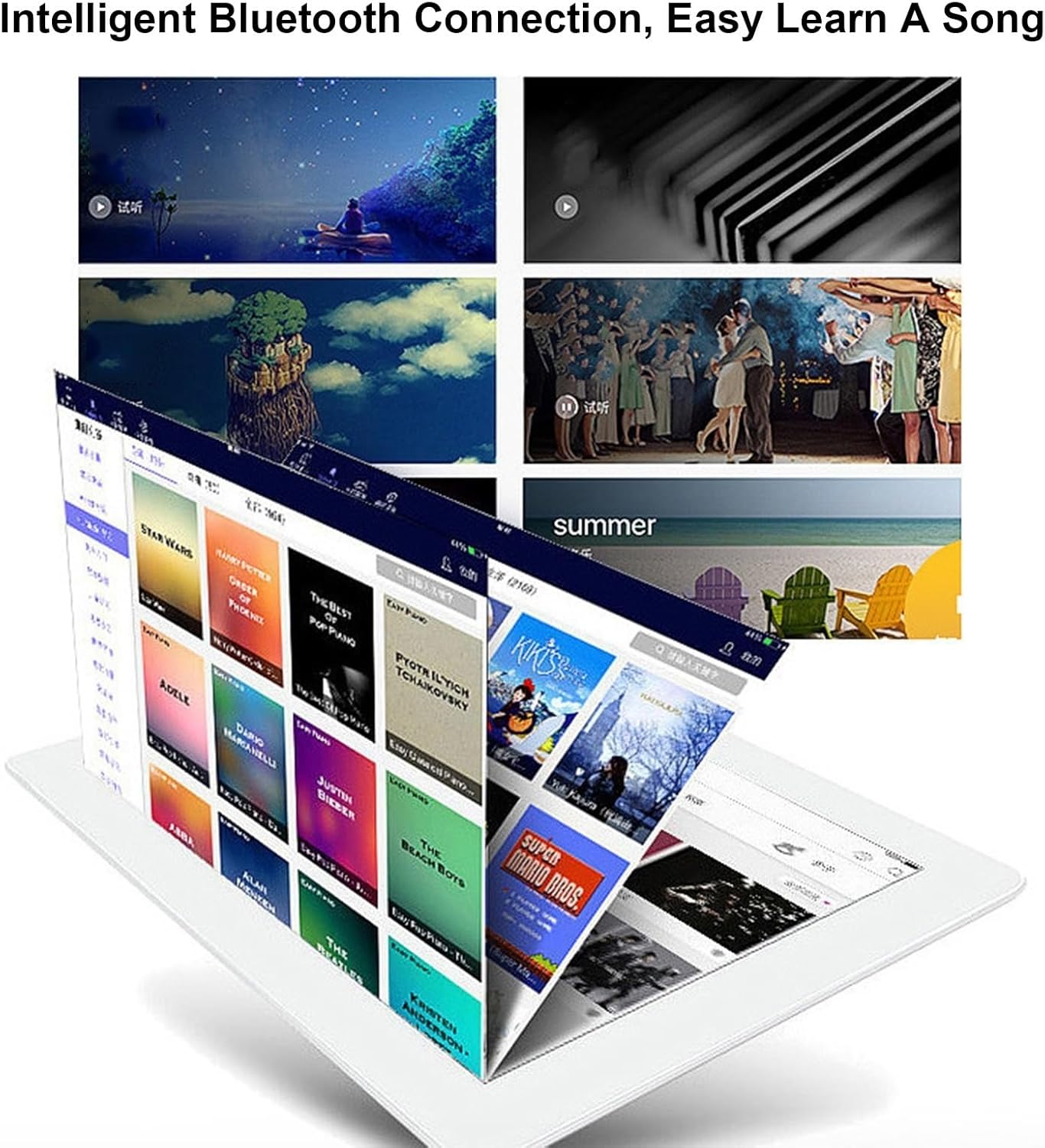 Hammer-action Keyboards Digital Piano 88 Key Weighted Keyboard Piano Built-in Speakers Full Size Electric Piano For Beginner Adults With Triple Pedal And MIDI Connecting(White)