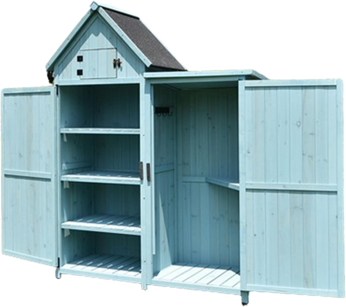 Sheds Outdoor Storage, Large Outdoor Storage Shed with Adjustable Shelves,Perfect to Store Patio Furniture, Garden Tools Bike Accessories, Beach Chairs and Push Lawn Mower (One Color Blue)