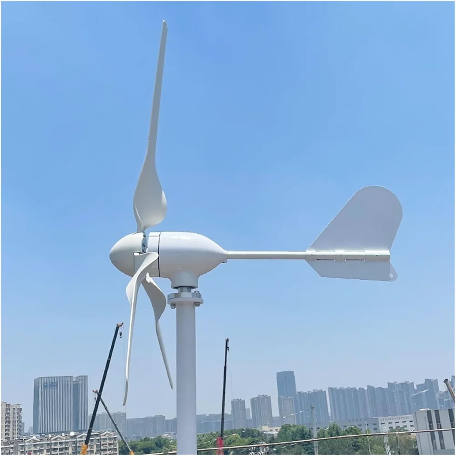 Windmill Generator, 1KW 12V 24V 48V Small Horizontal Wind Energy Turbine Generators 1000W Windmill Low Wind Speed Starting Wind Turbines (Color : White, Size : 12V_1000W), 1005006129049598