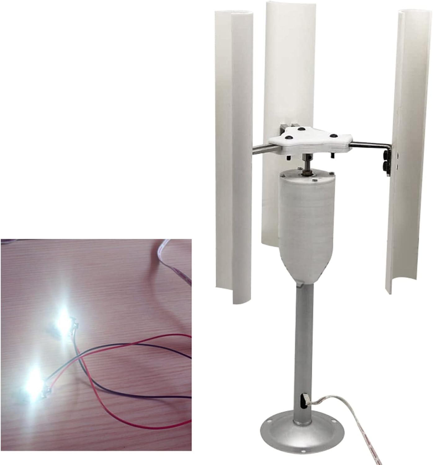 DIY 20W Model Three Phase Permanent Magnet Free Energy Generator 1-20V3 Blade Vertical Axis Wind Power Generator Alternator Windmill Generator