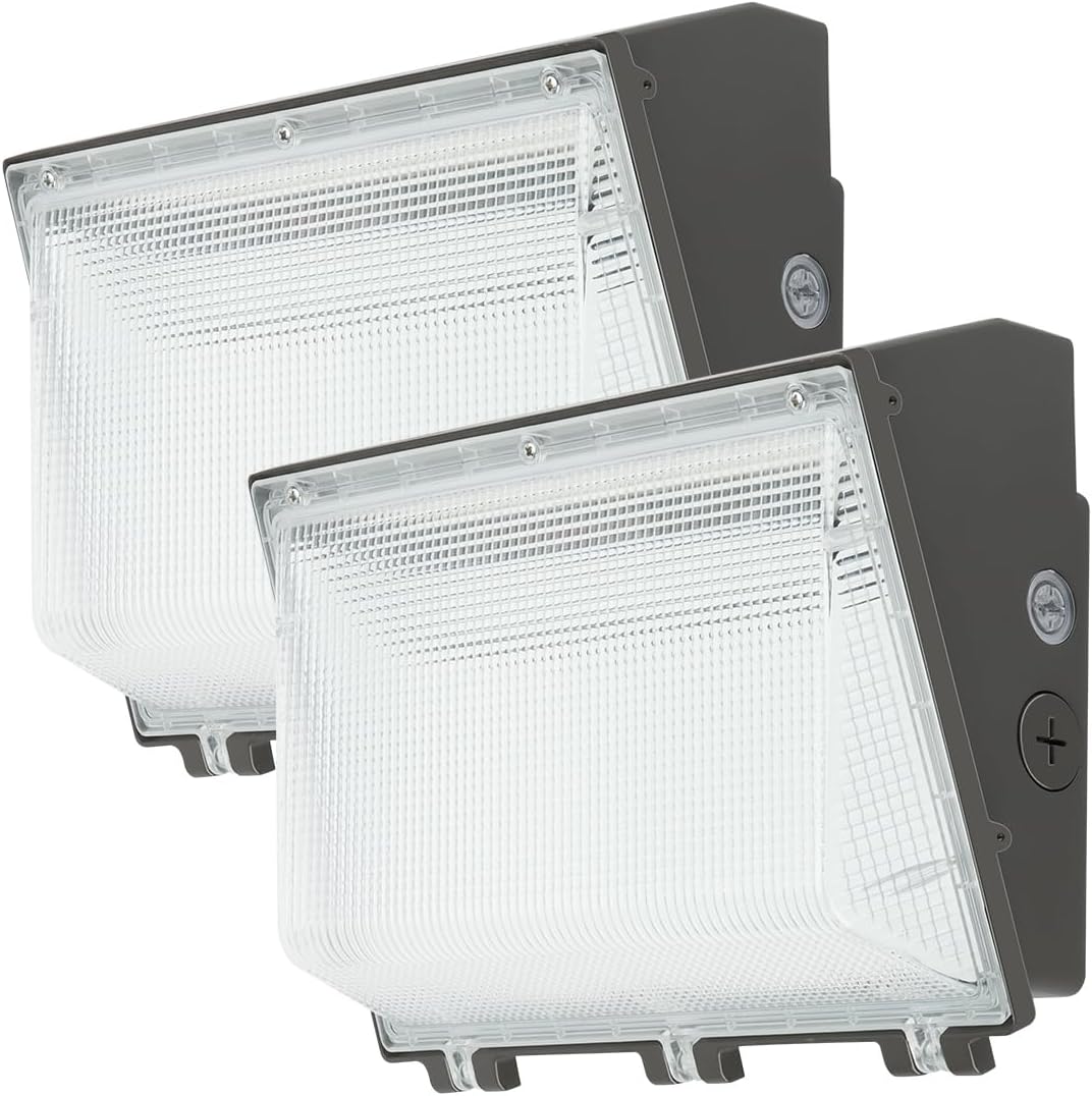 kadision 120W LED Wall Pack Light, 13200lm 5000K Daylight 100-277V, Dusk-to-Dawn Outdoor Lighting Fixture for Parking Lots, Backyards, ETL Listed 2-Pack
