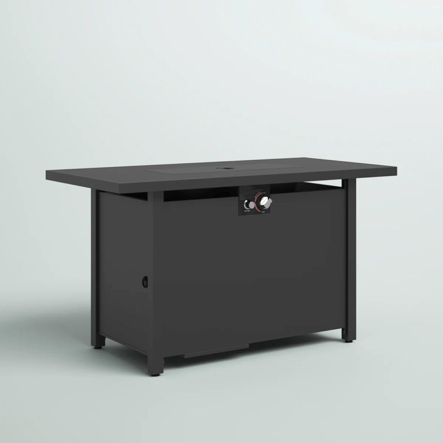 42-inch Steel Outdoor Propane Gas Fire Pit Table with Lid & Cover, 50,000 BTU, Stainless Steel Burner, Rust Resistant for Patio Deck Garden - Dark Gray