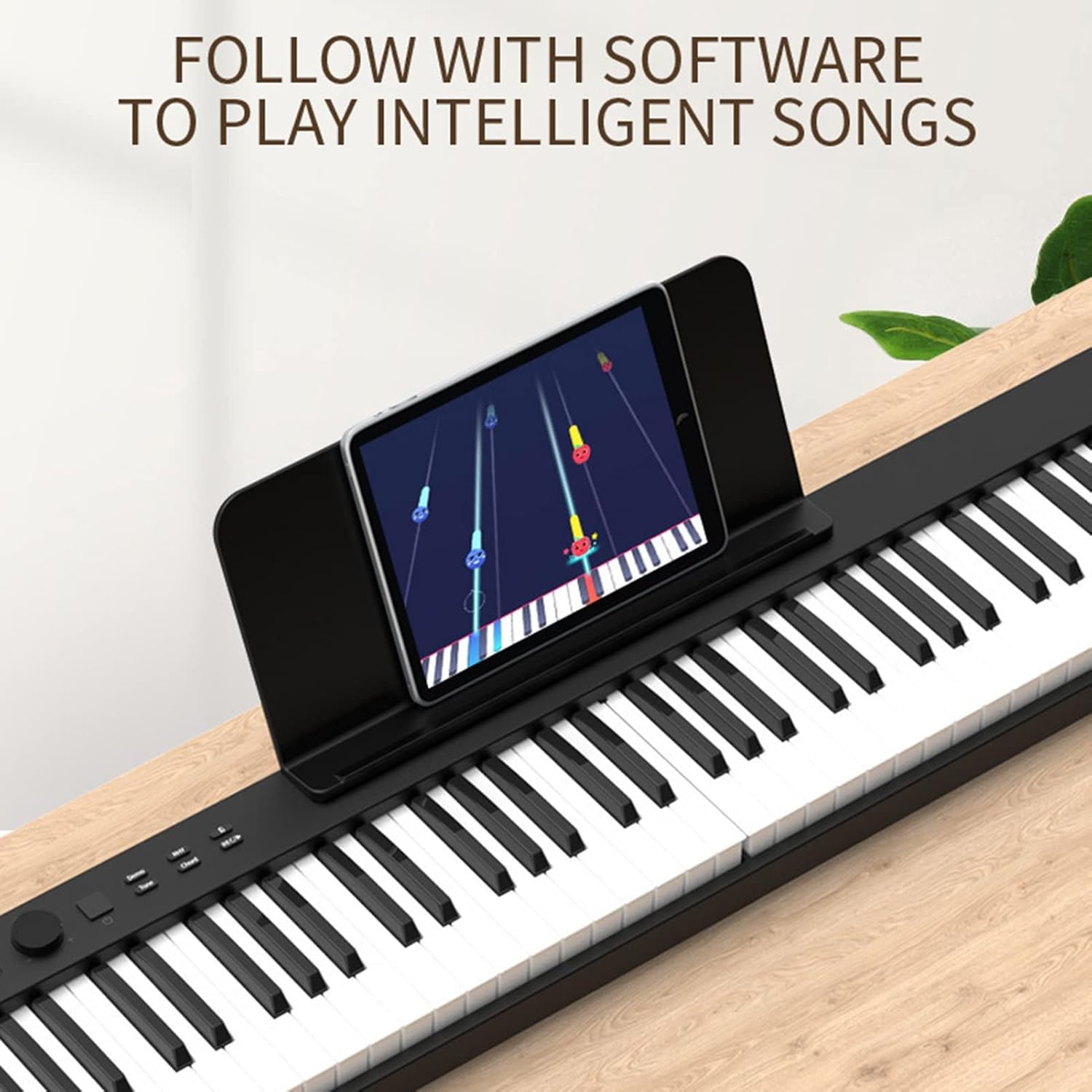 88 Keys Full Size Weighted Keyboard Piano Foldable Digital Piano Portable Keyboard For Beginners With Bluetooth, USB/MIDI, Sustain Pedal, Piano Bag, Music Sheet Stand(White)