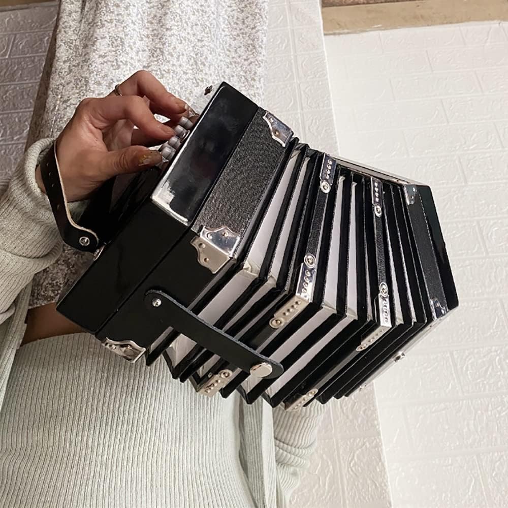 20-Button Concertina Accordion, Entry Level Keyboard Instrument, Fascinating Softer Sound, Excellent Gift for Adults Kid, with Carry Bag