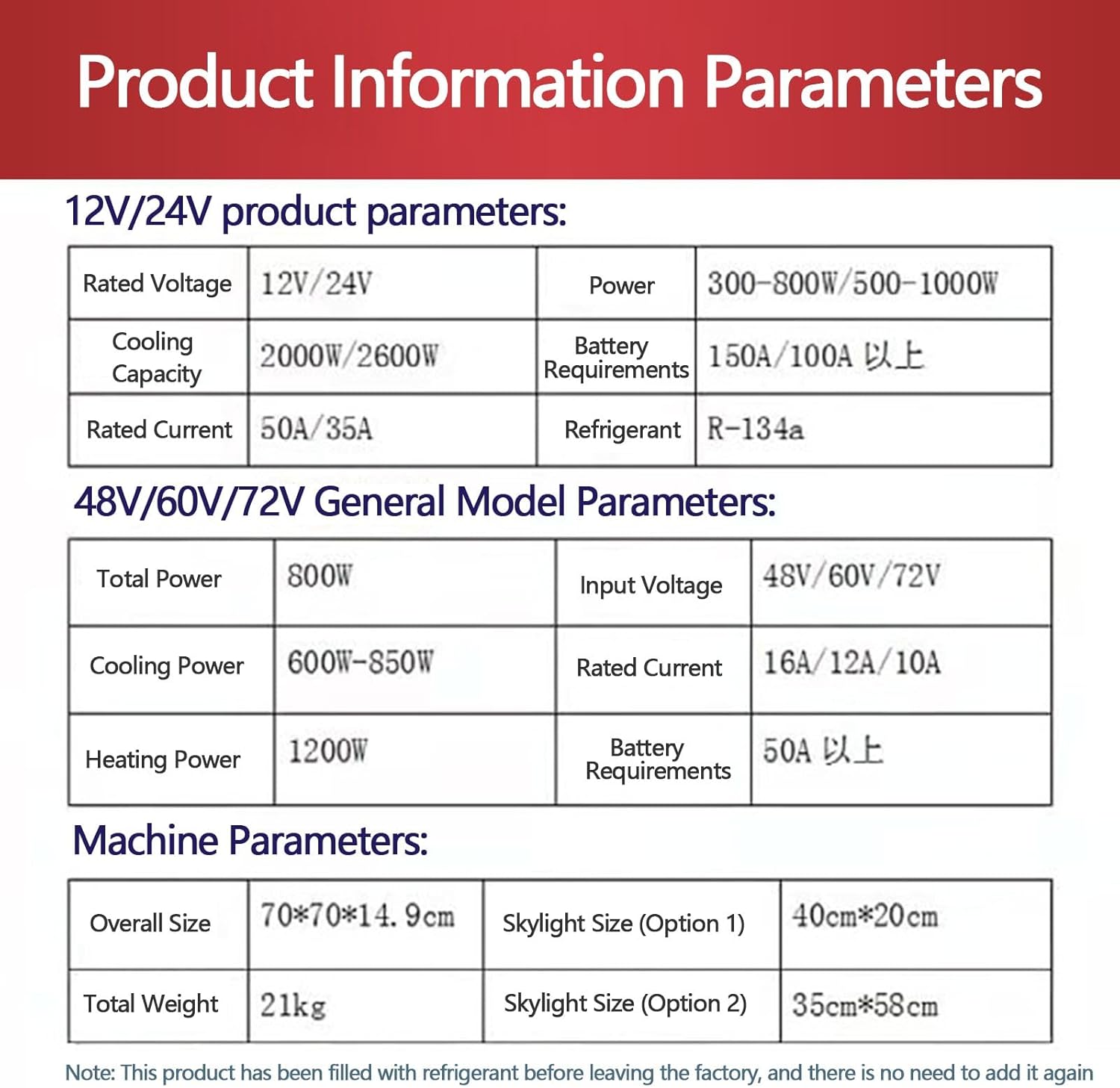 RV Air Conditioner Heat and Cool A/C Unit, Dc 12V Air Conditioner Electric Rooftop Rv Air Conditioner, Electric Rv Truck Camper Van Air Conditioner, Scroll Comp（White-24V）