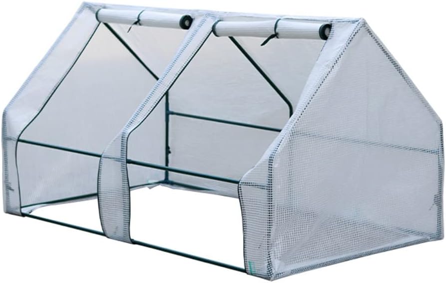 Tunnel Greenhouse, With UV-Resistant Reinforced PE Cover Sturdy Steel Frame, Mini Greenhouse For Garden, Balcony, Backyard Garden Grow Cloche With Windows For Plants & Vegetables ( Color : White , Siz
