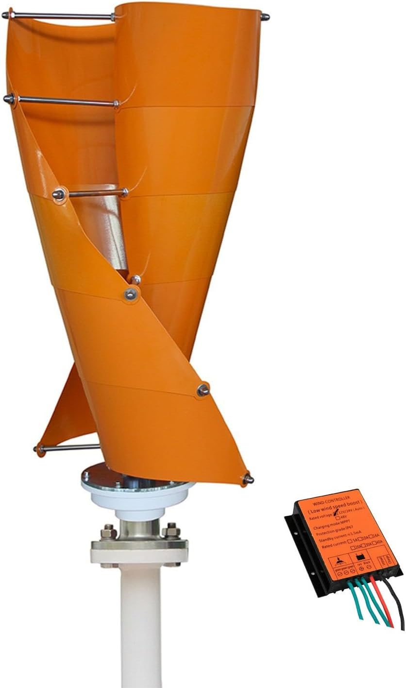 3kw Vertical Wind Turbine Generator Kit 12v 24v 48V Wind Turbine Windmill with Controller Portable Vertical Wind Turbine Generator for Boat RV Home (Color : B, Size : 48V)