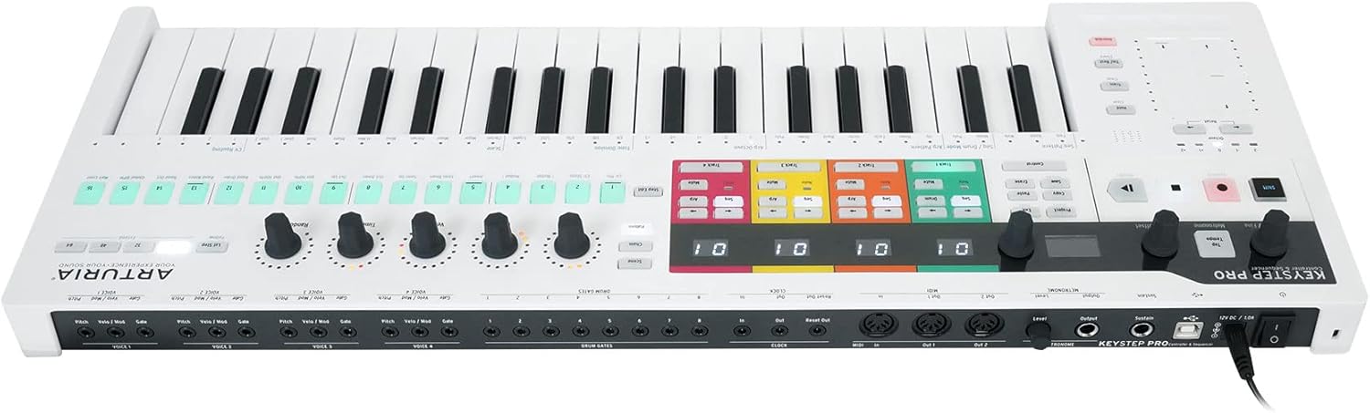 Audiosavings Bundle: Arturia Keystep Pro Sequencer 37-Key Midi USB DJ/Recording Keyboard Controller Bundle with Rockville RPB50 Large & Loud Portable Bluetooth Speaker with LED+Long Battery (2 Items)