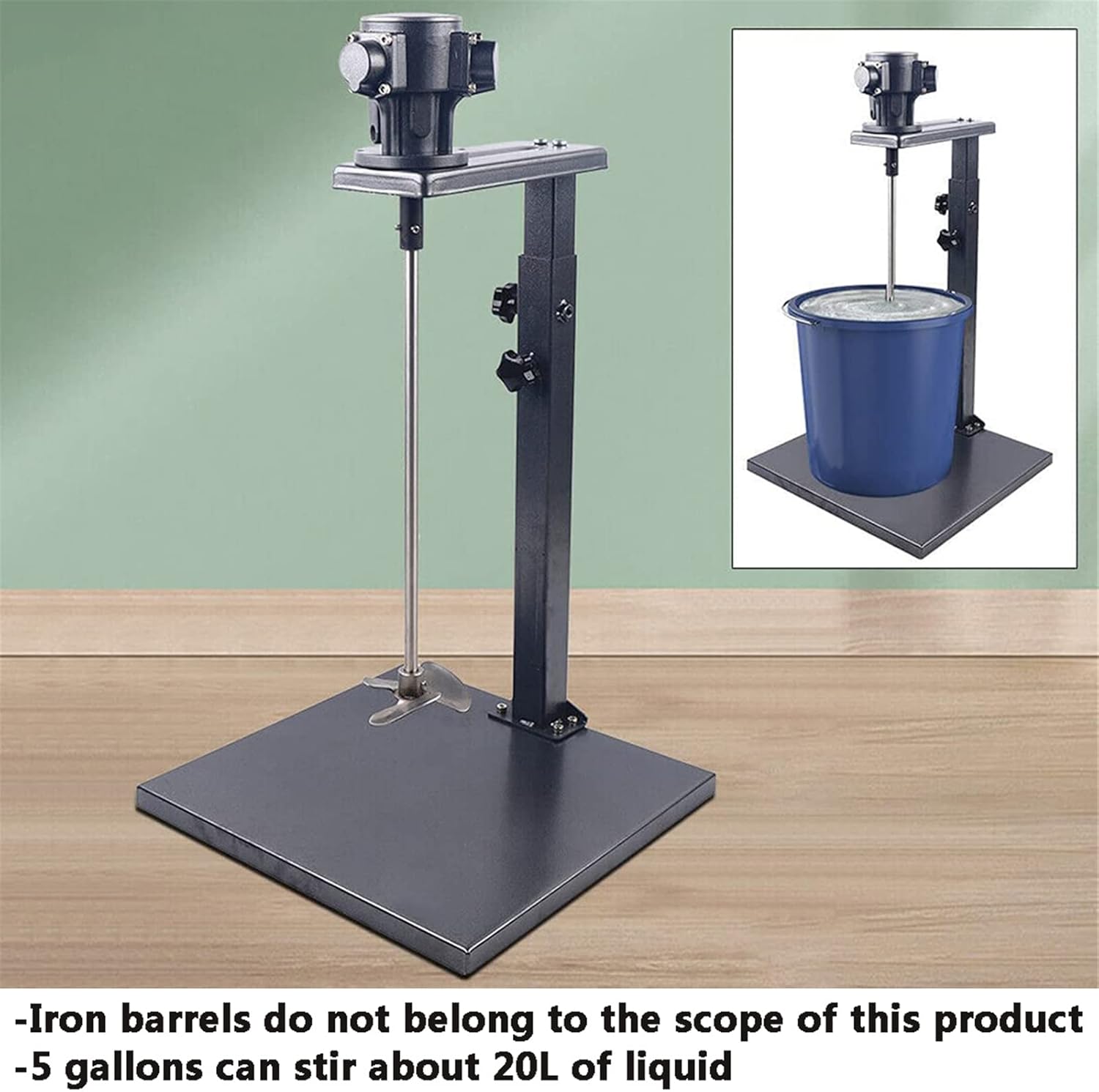 Pneumatic Paint Mixer Machine, 5 Gallon/20L Manual Lift Paint Stirrer, Desktop Vertical Air Mixer, Ink Mixing Machine for Mixing