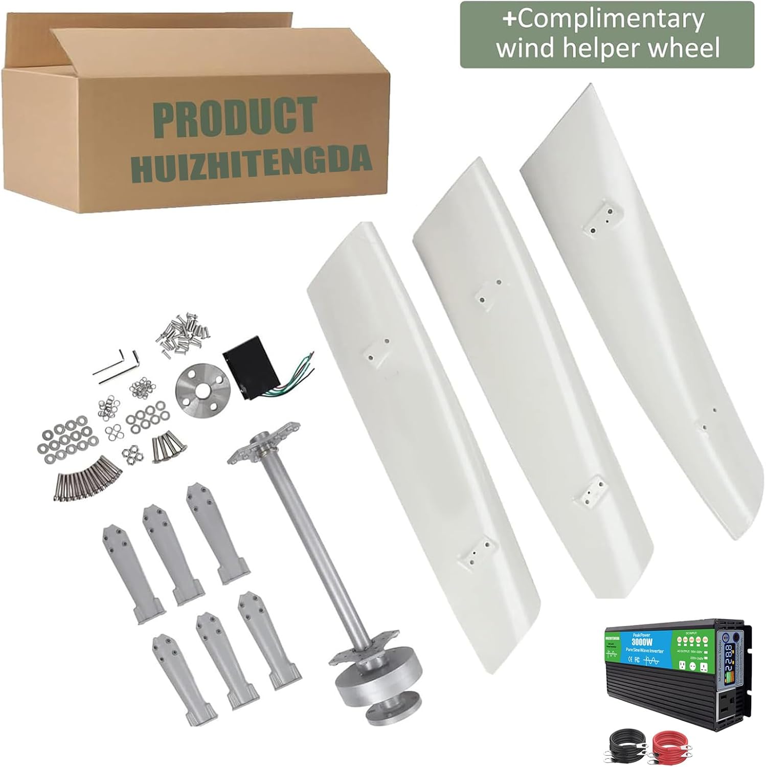 10000W Vertical Axis Wind Turbine Generator Low Noise Low Start Wind Speed 12V 24V 48V Windmill Off Grid System with Controller