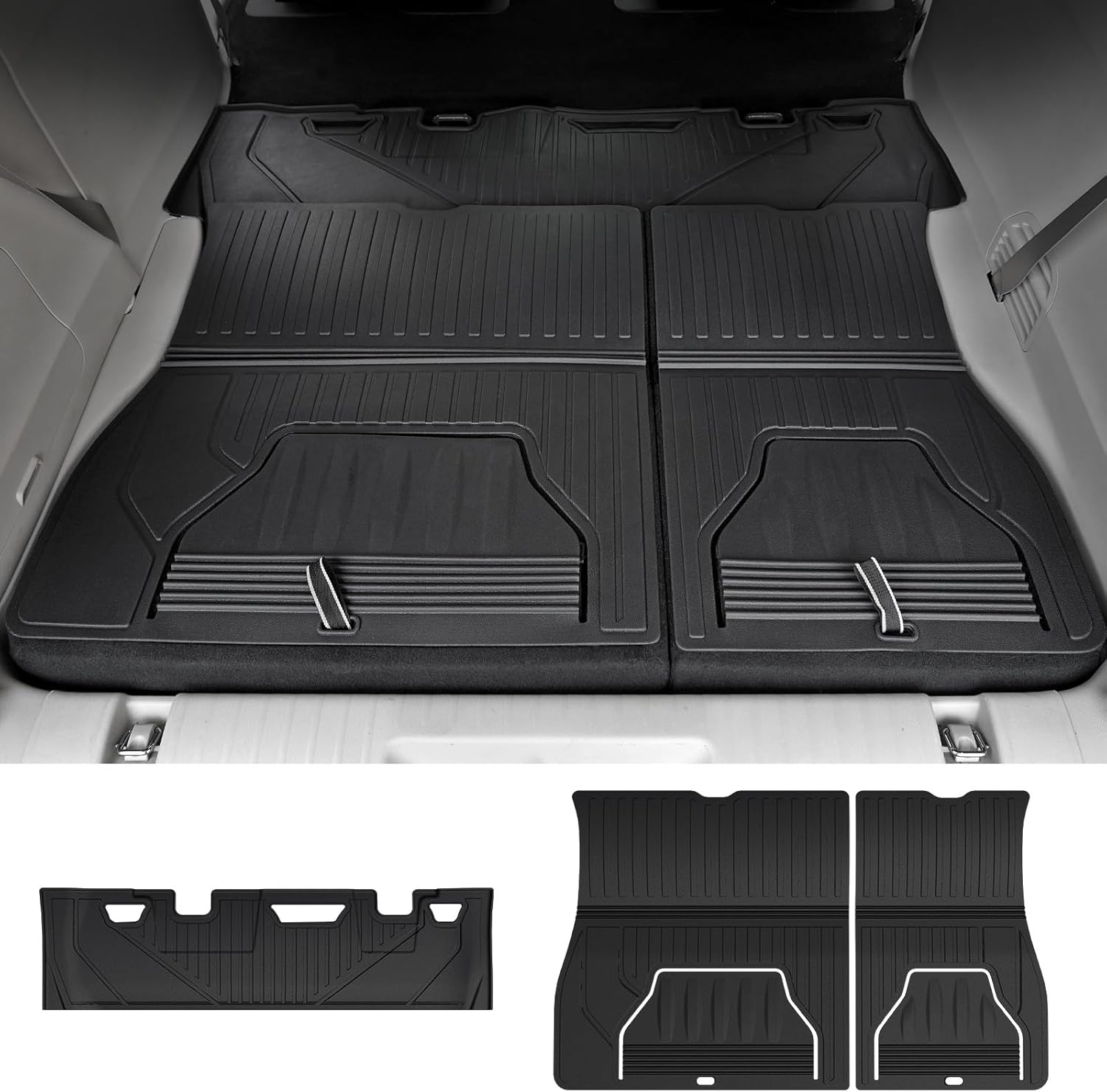 Cargo Mat for Stowed 3rd-Row Seating Compatible with Chrysler Pacifica 2017-2025 2026 7/8 Seats(Only Gas), Fit Voyager 2020-2025, All Weather TPE Cargo Liner Trunk Mat Accessories