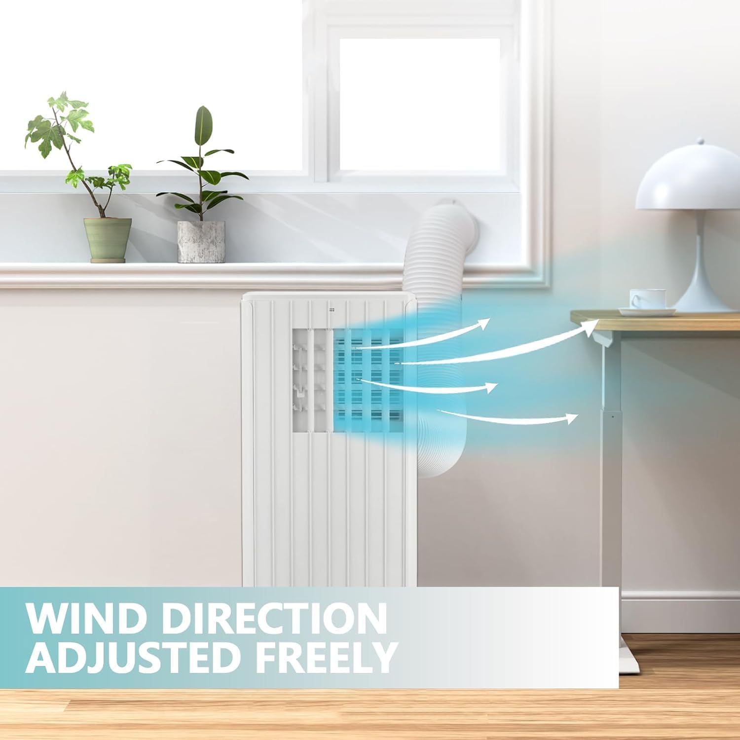 Portable Air Conditioner | 8,000 Btu for Large Rooms Up to 350 Sq. Ft. | 3 Modes, Remote Control, and Installation Kit Included | Ideal for Cooling