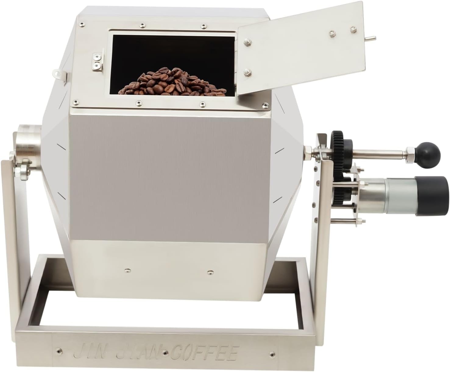 Coffee Bean Roaster with Speed Controller, 14.5L Gas Burner Drum Type Coffee Roaster Machine, Stainless Steel Automatic Rotary Roasting Machine for Commercial and Home Use