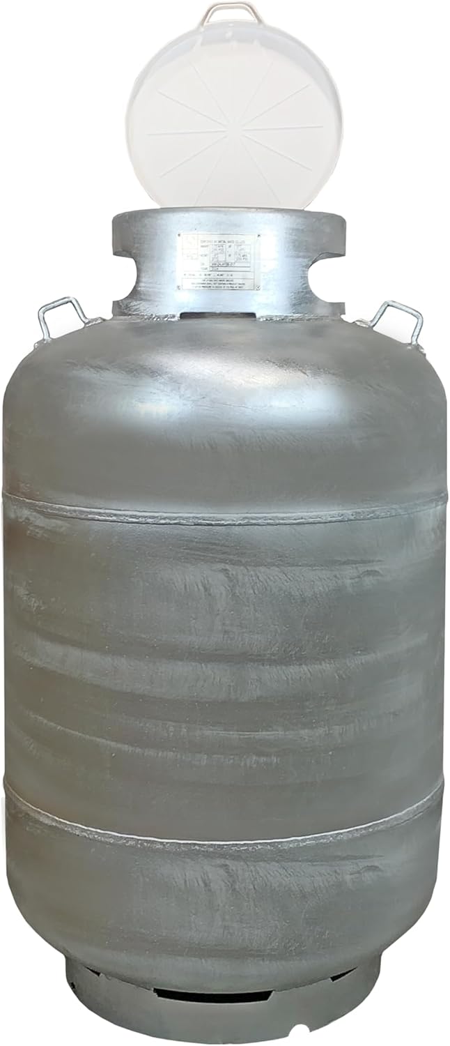 Flame King YSN420ASME-TH-GALV 420LB (120 Gallon) ASME Vertical Galvanized Steel Propane Tank, White