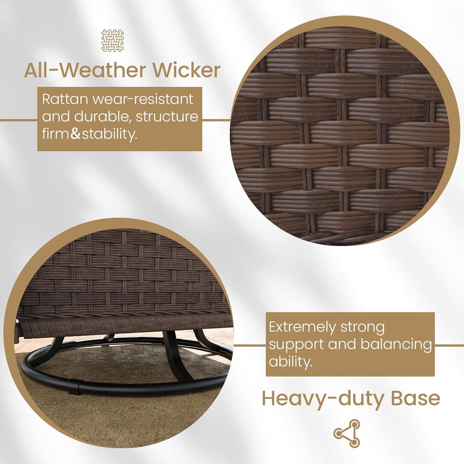 10 Pieces Wicker Patio Furniture Set with Fire Pit Table, Luxury Outdoor Conversation Set with High Back Swivel Rocker Chairs