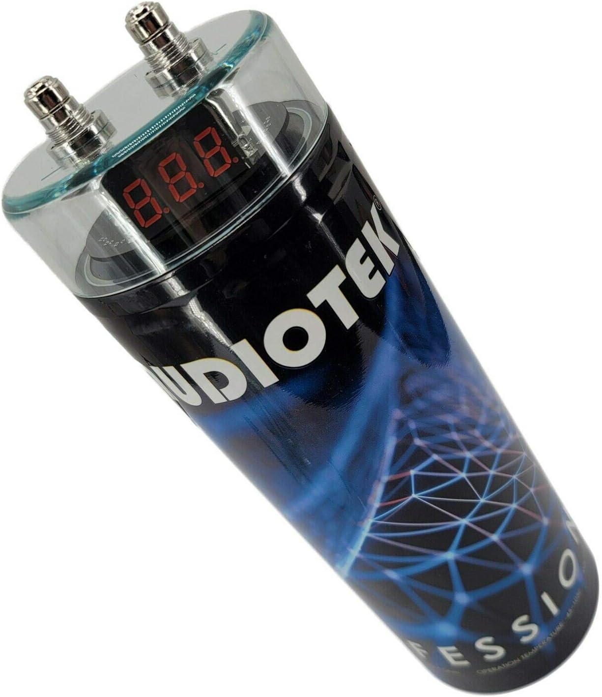 Audiotek at-3.5 Farad Capacitor with Car Audio 3500 Watts Power 12V Car Digital Power and Audiotek Complete BCC4AB 4 Gauge Amplifier Installation Wiring Kit Blue