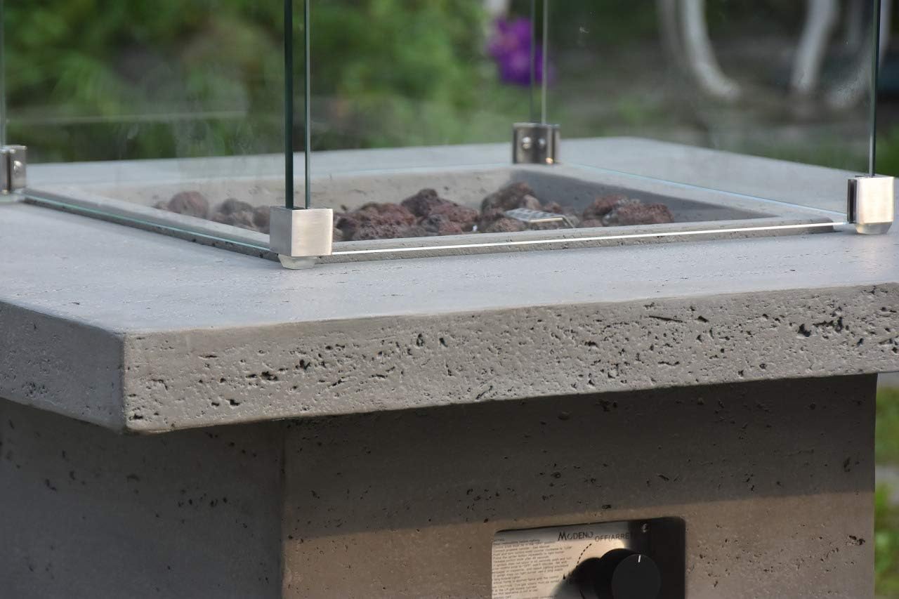 Elementi Fire Pit Outdoor Heating Bar Table H44” Montreal Bar OFG221 Propane Fire Table