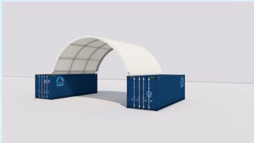 Storage and Canopy Shipping Container Roof Kit 26W 20L 10H (ft) is Weather-Resistant, Affordable, and Easy to Build. It is Perfect for Commercial and Large Residential Solutions. (White, 22 oz PVC)