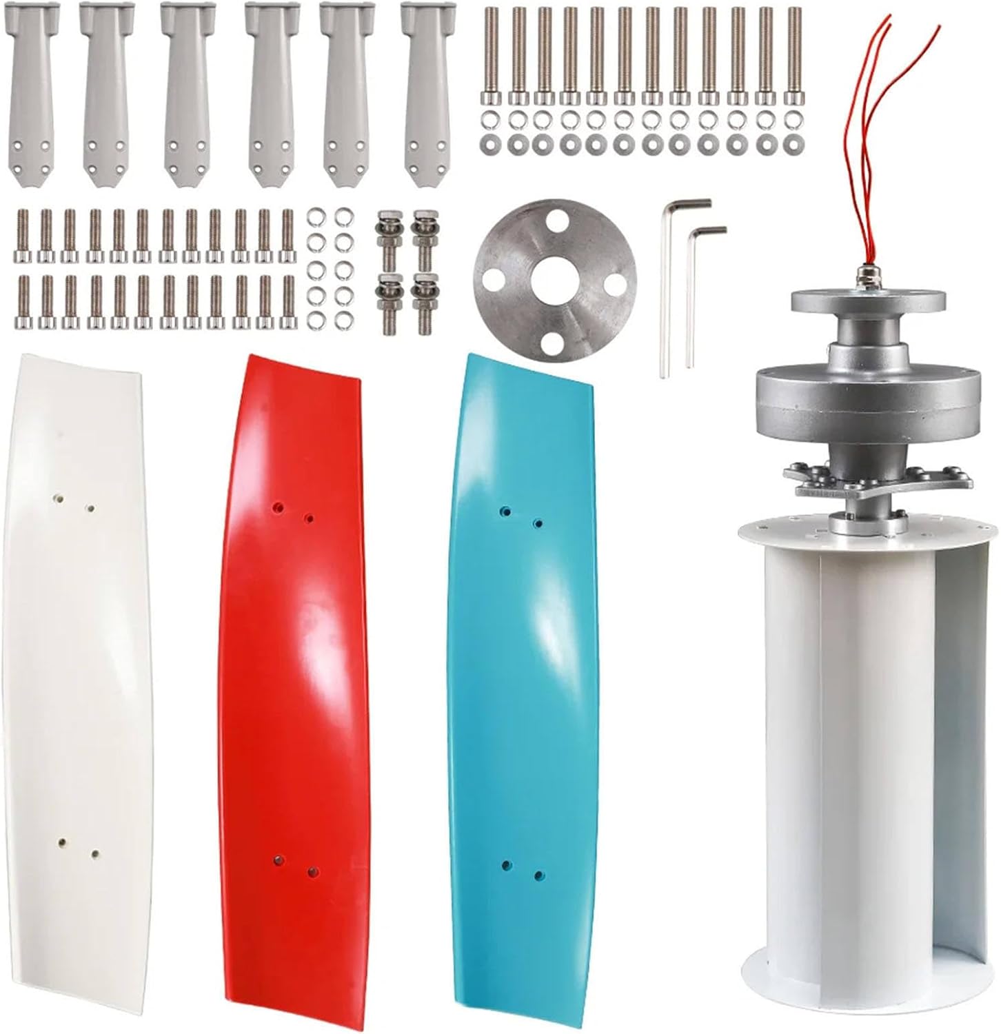 12V/24V/48V Magnetic Levitation Wind Turbine Generator - 3-Color Vertical Axis, MPPT Controller, 3KW Inverter for Home & Street Power Solutions