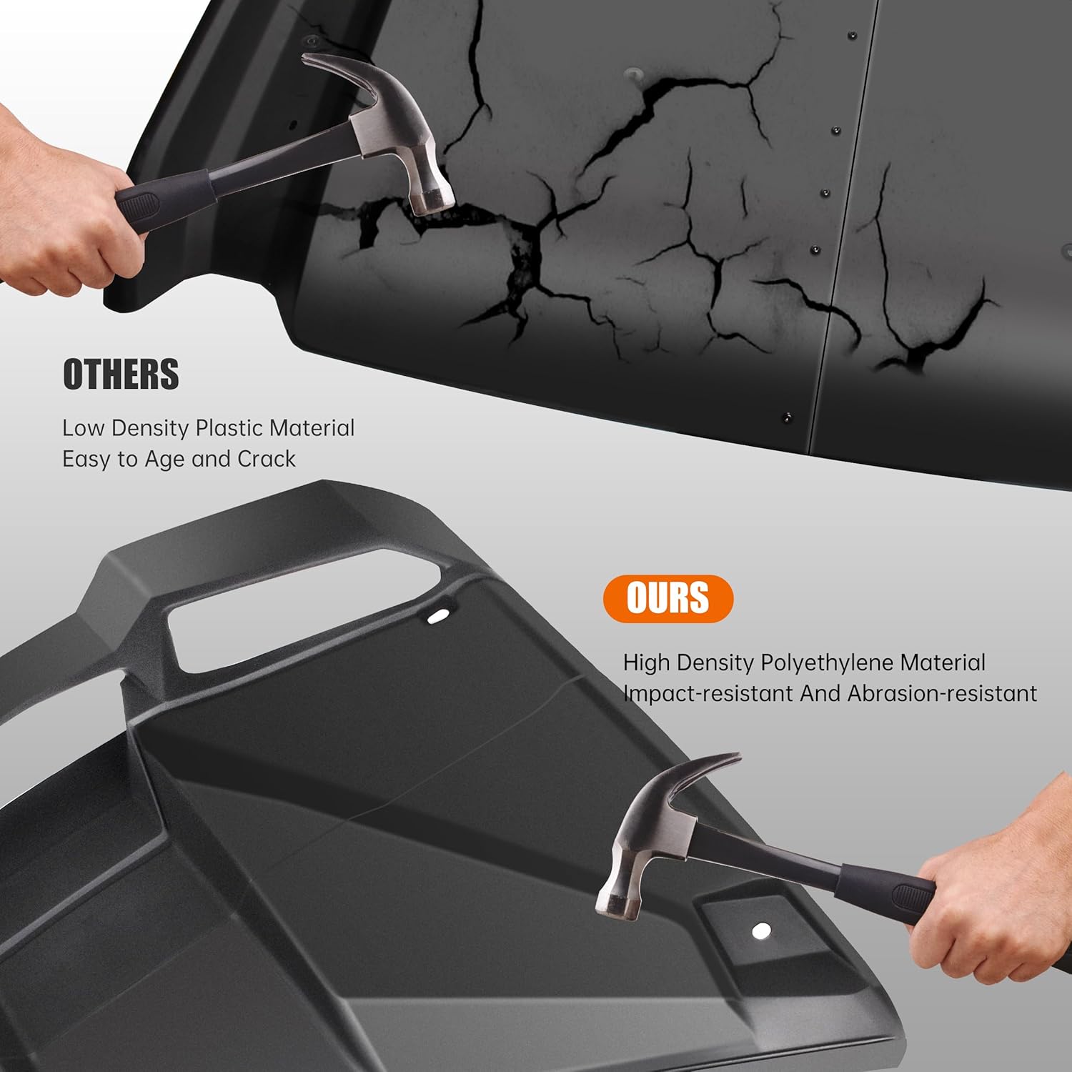 UTV Hard Roof Compatible with Can-Am Maverick R 2024 2025 Accessories, 2-Pieces Combined Sport Sun Visor Hard Roof Top Replace 705015973, 705015974(for 2 Seater)