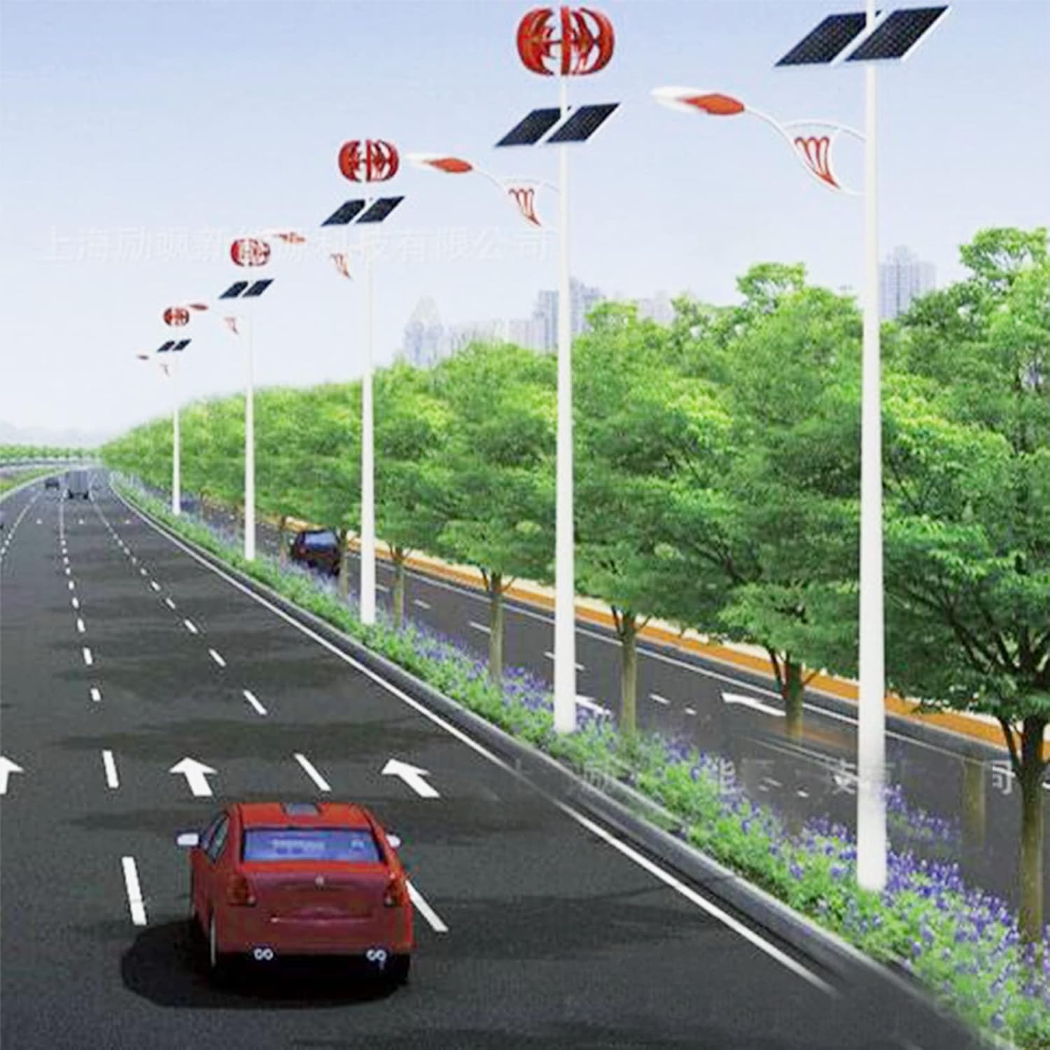 12V-220V Wind Turbine Generator,1000W-3000W Vertical Axis Windmill with MPPT Hybrid Controller Inverter for Home Use