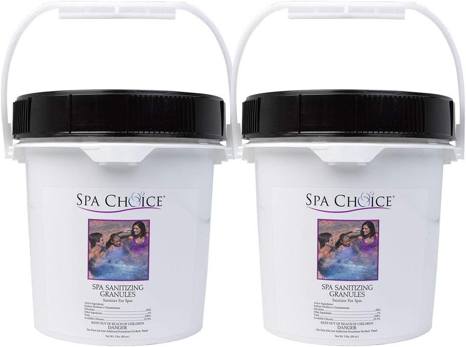 SpaChoice 5-Pounds 2-Pack Premium Spa Sanitizing Granules, Spa Chlorine Granules for Hot Tub, Made in USA