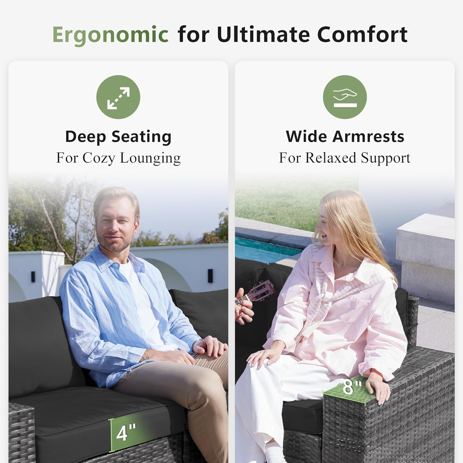 Amopatio Patio Furniture Set 7 Pieces Outdoor Furniture with 44