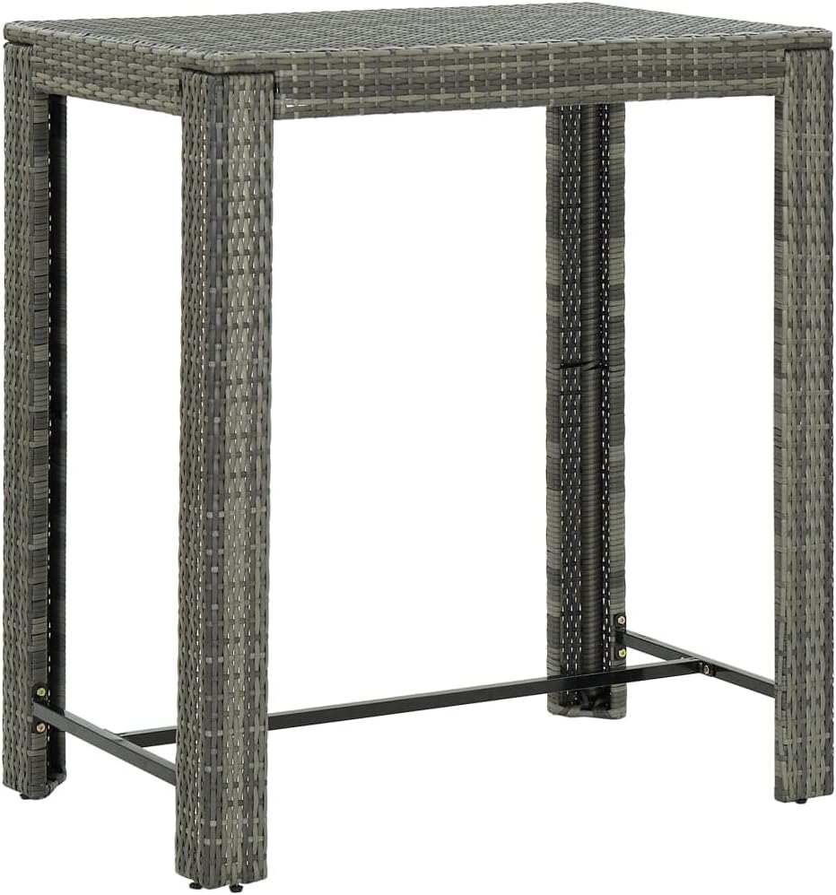 Patio Bar Table Gray 39.4