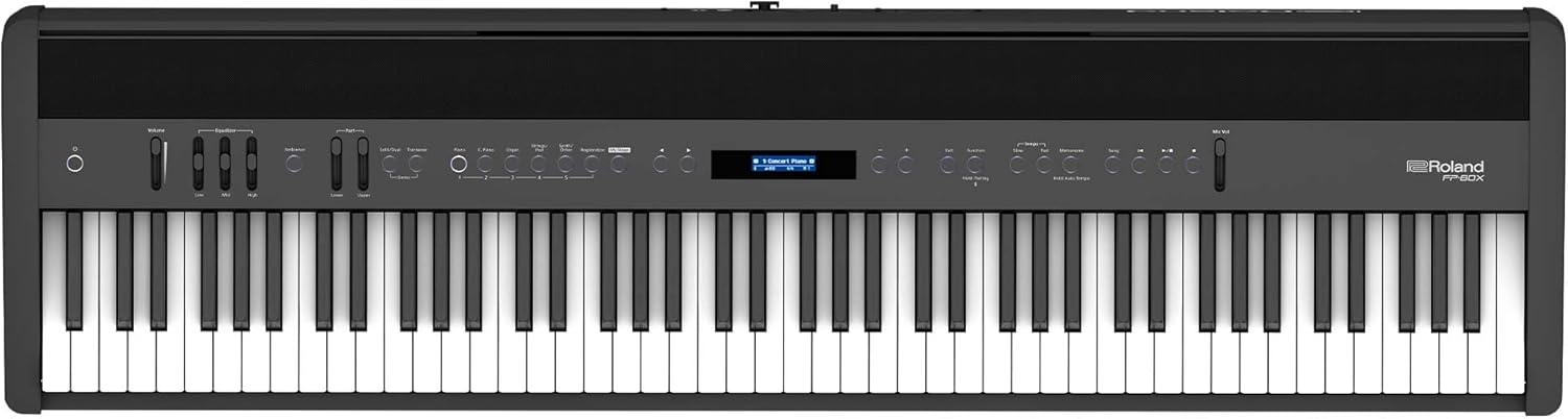 Roland FP-60X | Pro Performance 88-Note Digital Piano | Built-In Powerful Amplifier & Custom Stereo Speakers | Onboard Sound Customization | Curated Tones & FX | Bluetooth & MIDI Connectivity | Black