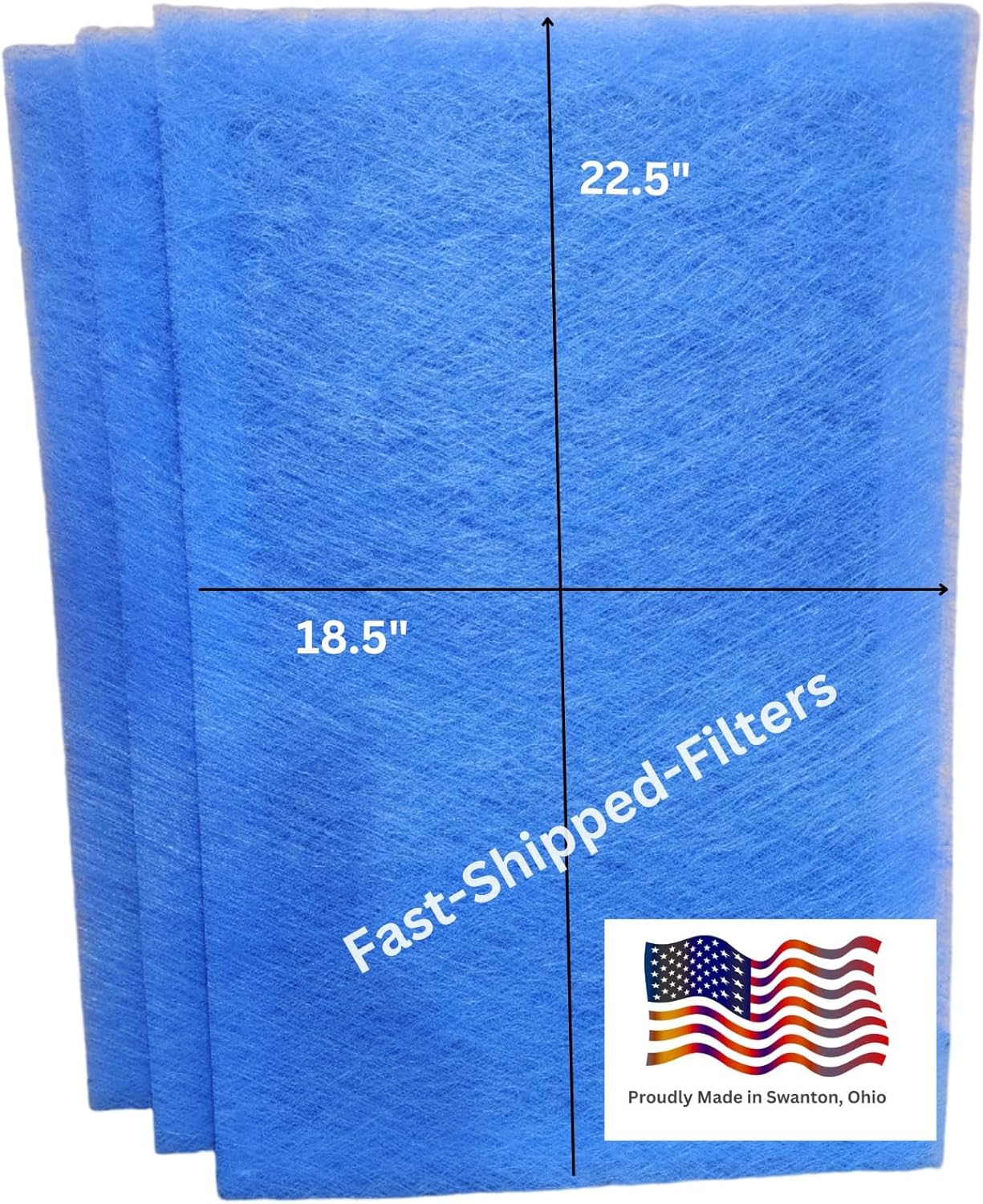 Fast-Shipped-Filters 3 Pack 20x25 Replacement Filter Pads Designed to Fit with Pristine Air Cleaner 20x25 Refill Blue