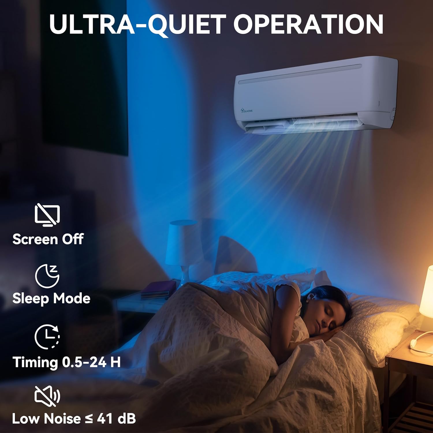 YITAHOME 12000 BTU Mini Split Air Conditioner Heat Pump System, 20 SEER2 115V Inverter Ductless AC Heats & Cools Up to 750 Sq. Ft, WiFi & Alexa Compatible, 1 Ton Heat Pump with Installation Kit