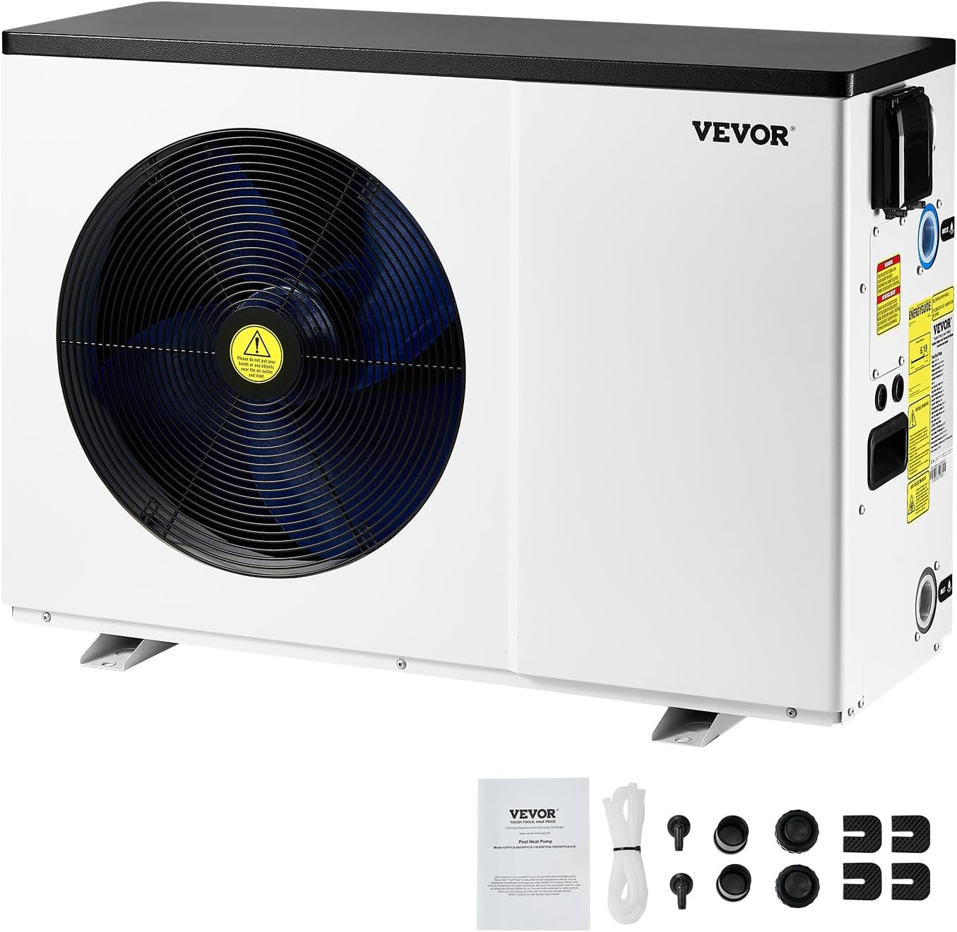 VEVOR Electric Pool Heat Pump, 35830 BTU, Pool Heaters for 6605-13209GAL Above and In Ground Pools, Low Noise, Heating and Cooling Highly Efficient & Energy-Saving Pool Water Heater AC208-230V 60Hz