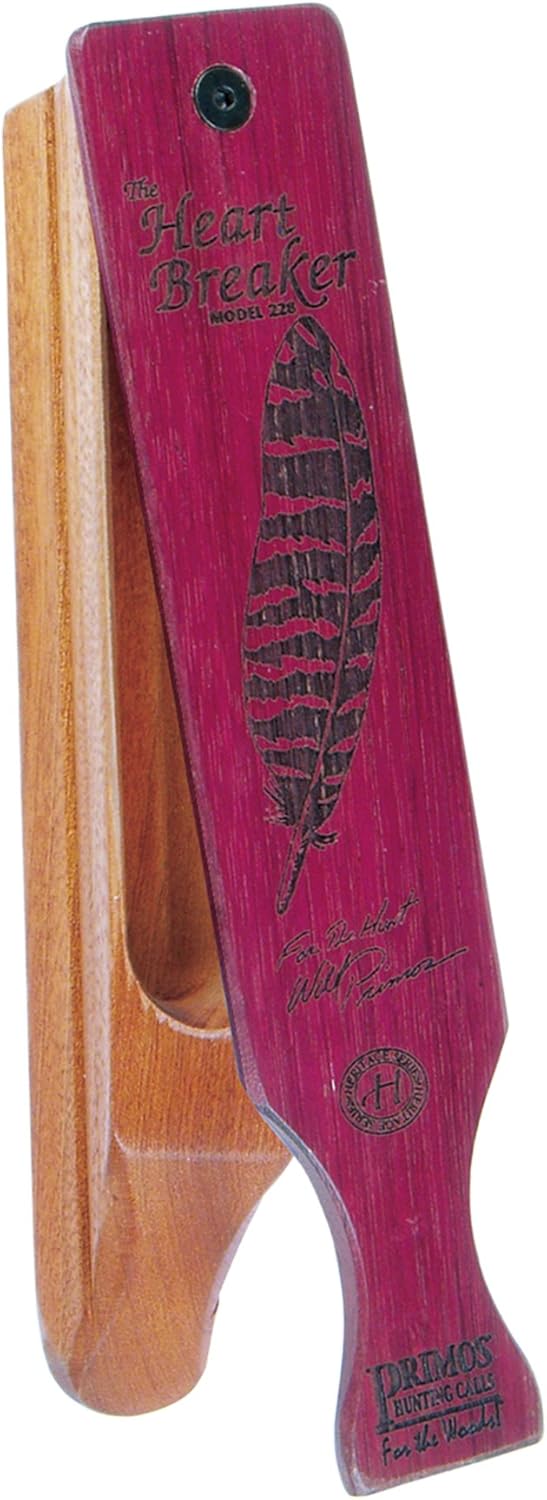 Primos Hunting The Heartbreaker Turkey Box Call, One Piece Wooden Turkey Caller 228, Brown