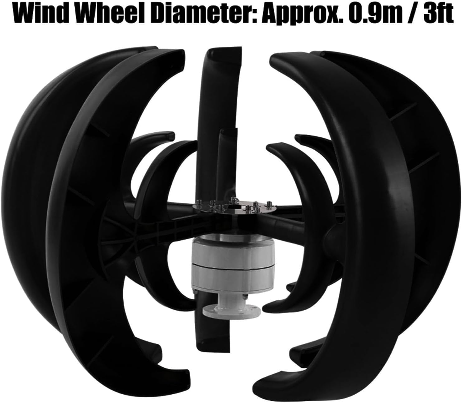 100W-5000W Wind Turbine, 5-Blade Wind-Solar Hybrid Power Generation System, Three-Phase AC Permanent Magnet Generator with Controller, Suitable for Home Farm Hybrid Lamp