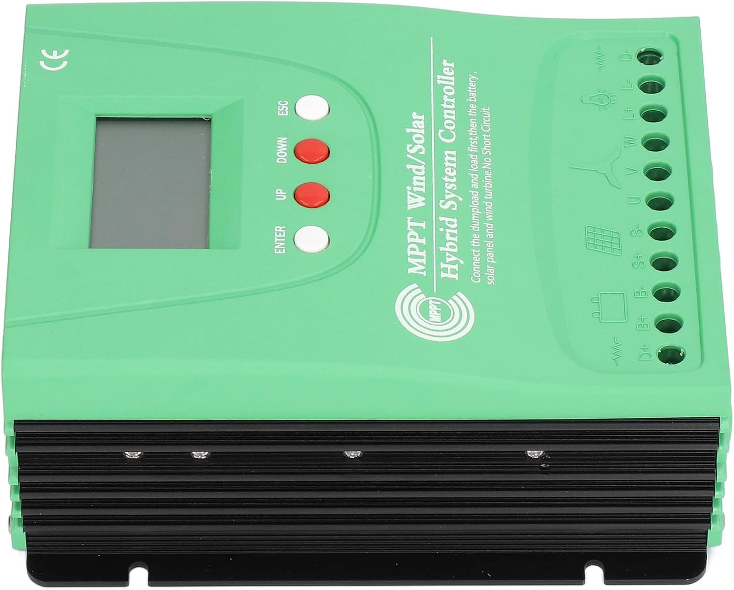 MPPT Charge Controller 12V 24V 30A Hybrid Wind Solar Regulator with LCD Display - High Efficiency Boost Charging, Dual Power Supply, Ideal for Battery and Off - Grid Use (GPI6060)
