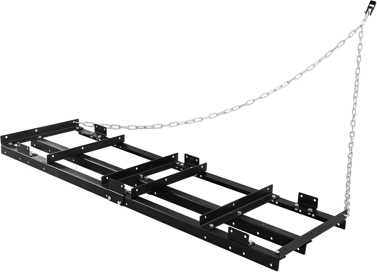 Drag Harrow Driveway Grader, 6FT Driveway Drag for Gravel Power Rake, Tow Behind Lawn Rake for ATV, UTV, Tractor, Mower, Yard Lawn Leveling Tool for Gravel, Sand, Soil and Hay