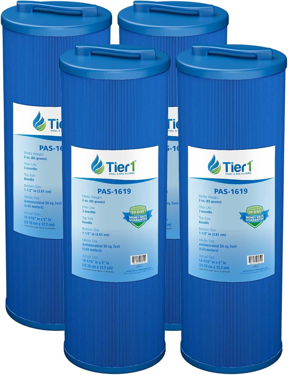 Tier1 Spa Filter Cartridge Replacement for Waterway Teleweir 50 – 4 Pack | Compatible with PWW50L-M, 817-4050, Unicel 4CH-949 | 13-1/16