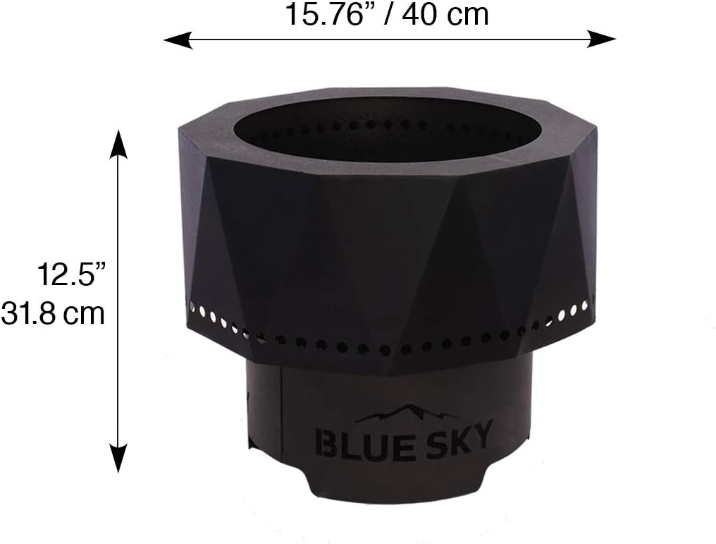 Blue Sky Outdoor Living Ridge Portable Fire Pit, Portable Smokeless Fire Pit with Carrying Bag, Black