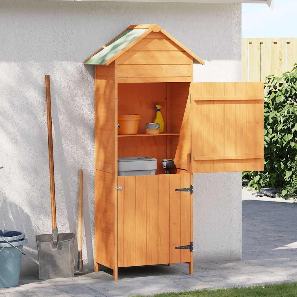 Outdoor Garden Storage Cabinet, Brown Wood, 16.7