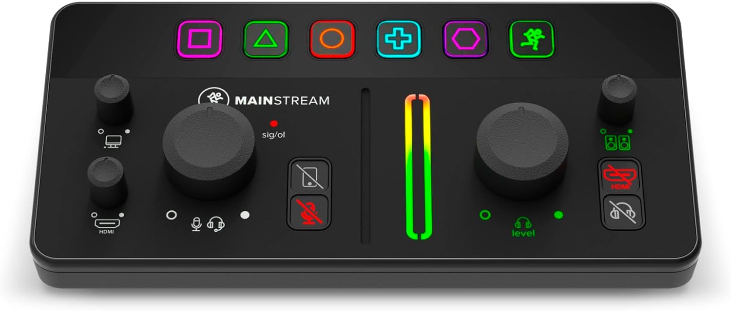 Mackie MainStream Complete Live Streaming and Video Capture Interface With Programmable Control Keys, Matrix Software, HDMI Capture and Thru, USB-C Hub, Bus Powered